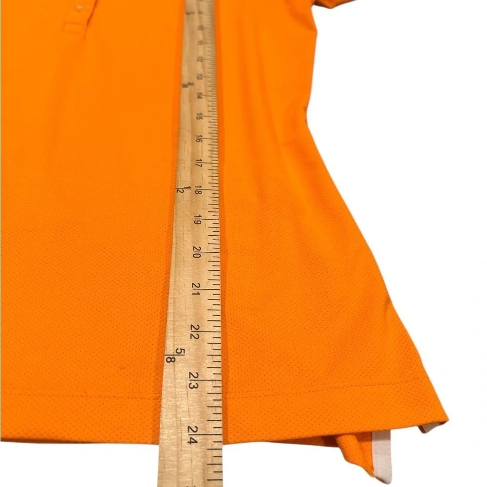 Nike Golf Performance Polo Shirt Size Medium Orange Short Sleeve Half Button Up